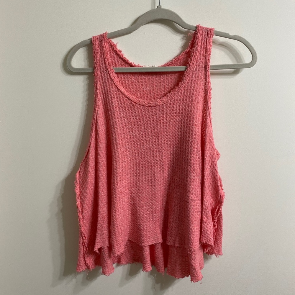 Altar’d State Pink Waffle Knit Tank